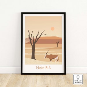 Namibia Travel Poster Print | Wall Art | Travel Poster | Framed & Unframed Artwork | Art Print Gift Idea