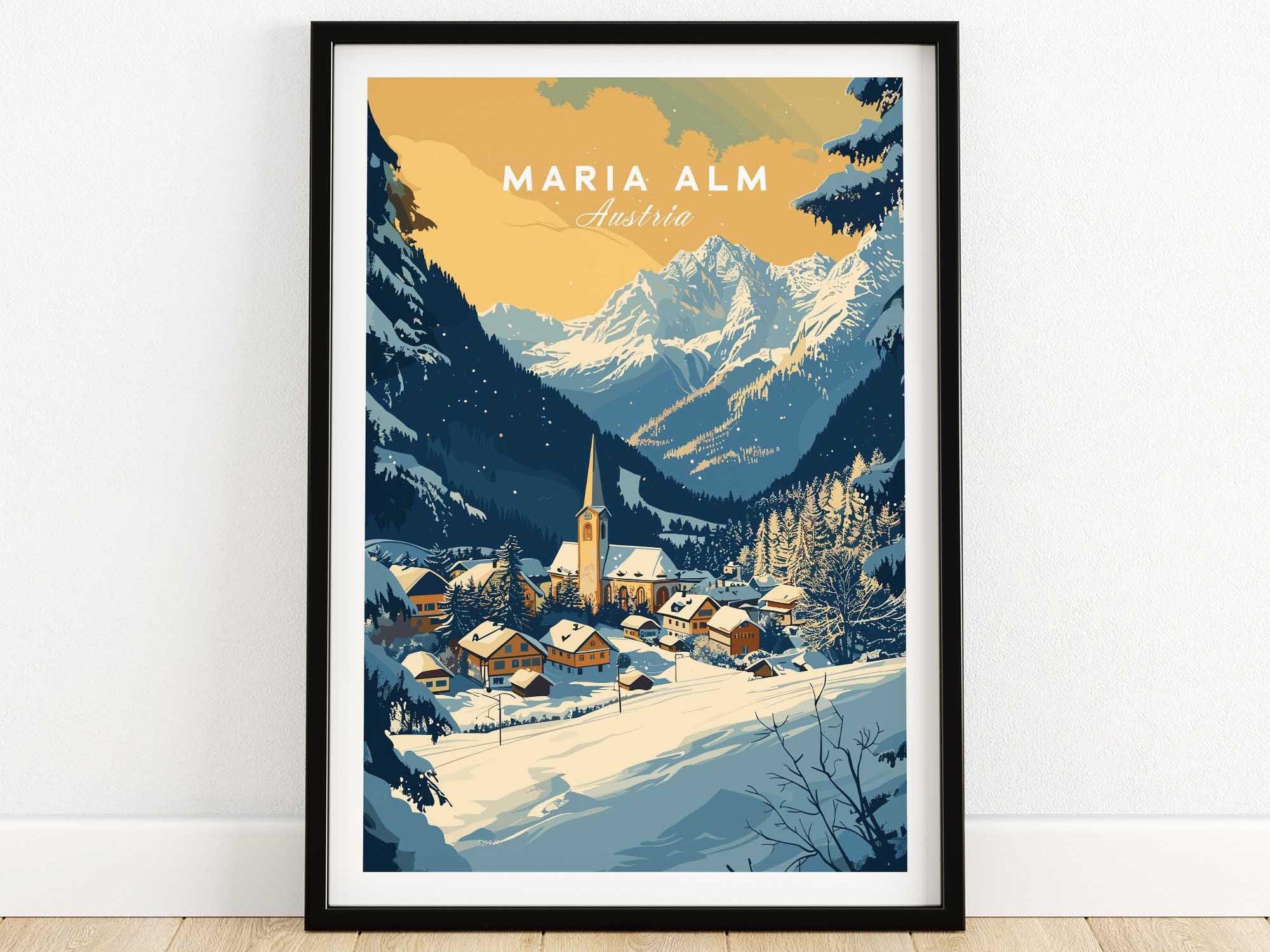 Maria Alm Poster Austria Wall Art Print Poster Gift Home Decor Travel ...