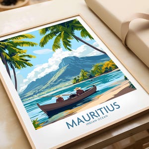 Mauritius Poster Travel Print Wall Art Mauritius Home Décor Mauritius Gift Art Lovers Beach Art Lover Gift Print Art