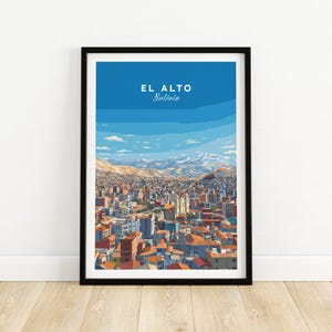 El Alto Bolivia Panoramic City Art Print - Bolivian Wall Poster, Urban Landscape Decor, South America Travel Gift