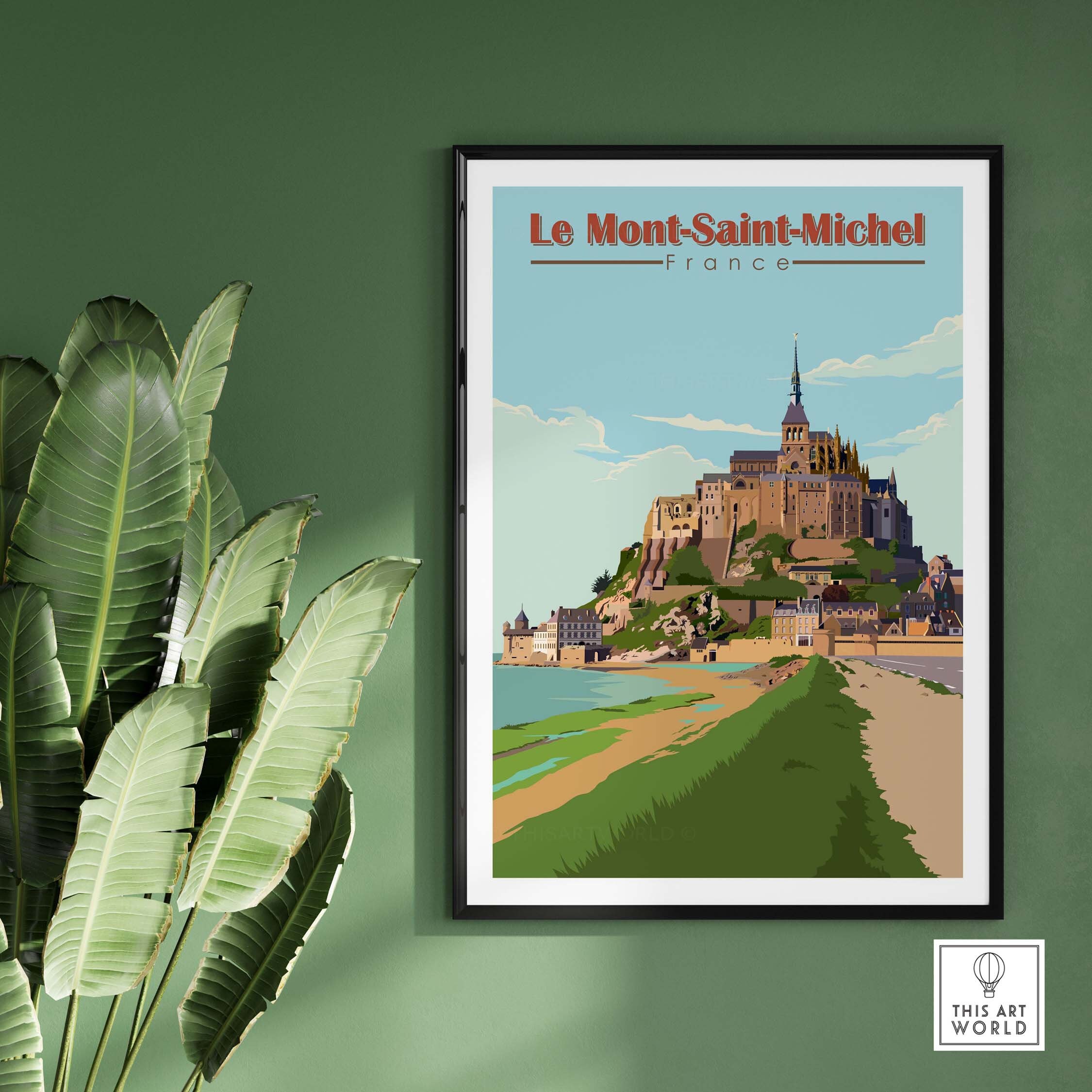 Mont Saint Michel 絵画 木製フレーム付き il_fullxfull.7086512131_jqjx.