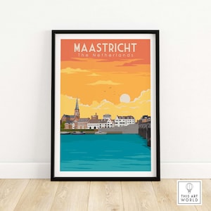 Maastricht Print | Netherlands Travel Poster | Wall Art | Vintage Art Print | Framed & Unframed Artwork | Home Decor Gift Idea