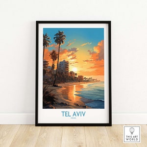 Tel Aviv Poster Art Print Travel Print | Home Décor Poster Gift | Digital Illustration Artwork | Birthday Present