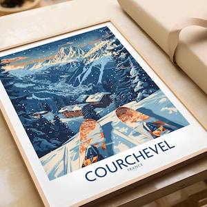 Courchevel Poster Frankreich Courchevel Ski Resort Druck Wandkunst Courchevel Home Décor Courchevel Geschenk Kunstliebhaber Frankreich Kunstliebhaber Geschenk Print