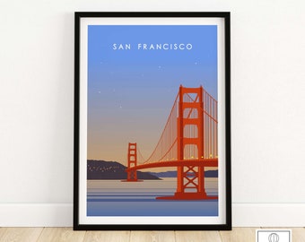 San Francisco Print | Golden Gate Bridge Print | Travel Poster | San Fran Art | California Wall Art | Home Decor | SF Minimalist Art Gift