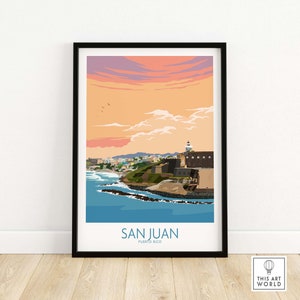 San Juan Puerto Rico Print | Wall Art Decor | Vintage Travel Poster