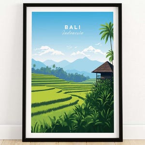Bali Prints Wand Kunst Druck Reise Druck | Poster Geschenk Wohndekoration | Digitale Illustration Kunstwerk | Geburtstagsgeschenk
