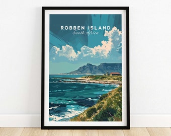 Robben Island Wall Art Print Art Print Travel Print Home Décor Poster Gift Digital Illustration Artwork