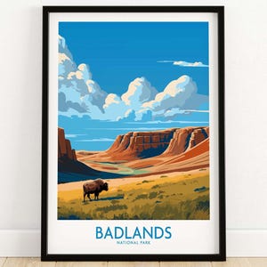 Badlands Print National Park Poster Art Print Travel Print | Home Décor Poster Gift | Digital Illustration Artwork | Birthday Present