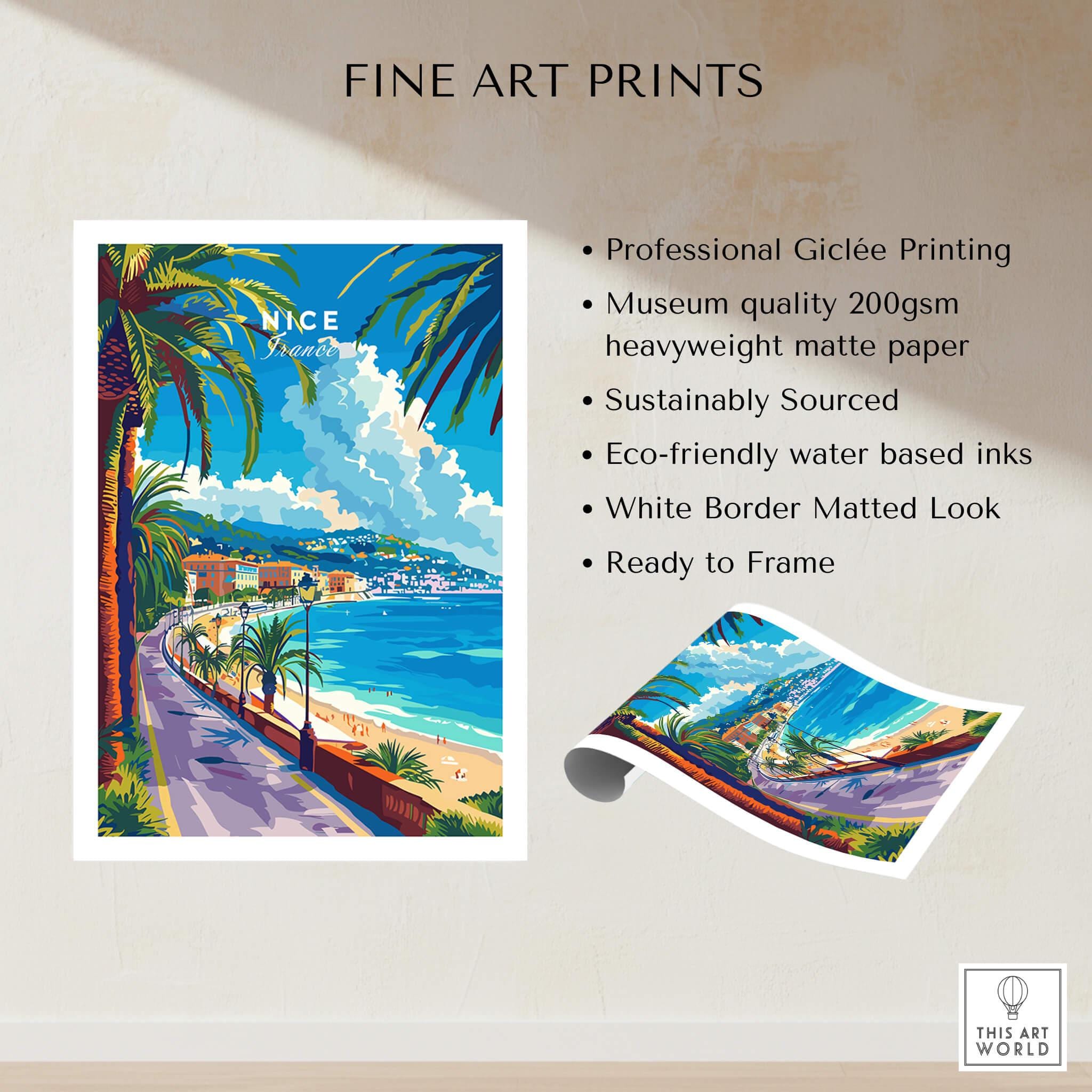Nice Print - France Nice Wall Art Print France Travel Poster