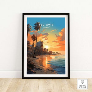 Tel Aviv Print Art Print Travel Print | Home Décor Poster Gift | Digital Illustration Artwork | Birthday Present