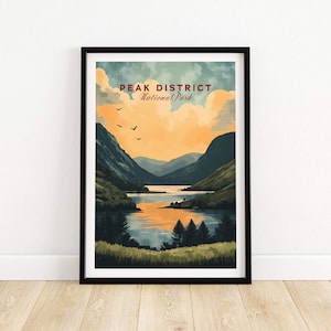 Peak District National Park Wall Art Peak District Poster Wall Decor Illustration Peak District Art Gift Peak District National Park