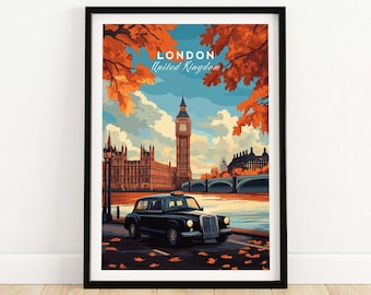 London Wall Art London Travel Print Wall Art London Wall Hanging Home Decor London Gift Art Lovers Big Ben Wall Art Print