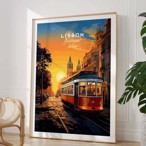 Lisbon Wall Art | Portugal Travel Poster | Birthday present | Wedding anniversary gift | Art Print