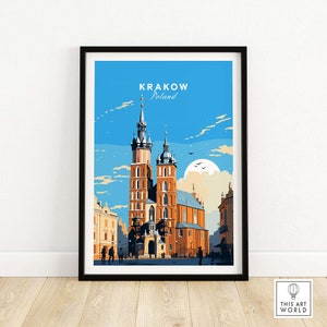 Krakow Wall Art Poland Art Print Travel Print | Home Décor Poster Gift | Digital Illustration Artwork