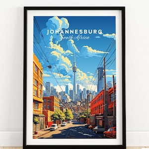 Johannesburg Poster Art Print Travel Print | Home Décor Poster Gift | Digital Illustration Artwork | Birthday Present