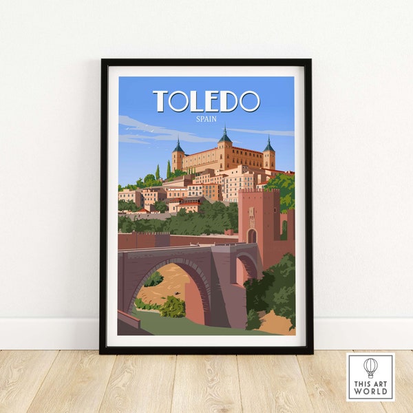 Toledo Spain Poster Print | Wall Art Decor | Framed & Unframed Travel Poster - Toledo Gift Idea