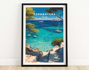 Formentera Poster - Balearic Print | Mediterranean Travel Wall Art