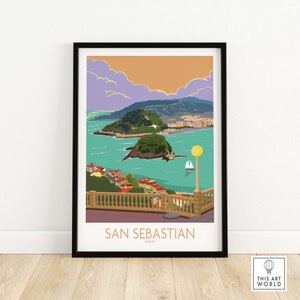 San Sebastian Poster | Spain Travel Print | Donostia Basque Wall Art | Spanish Home Decor | San Sebastian Gift