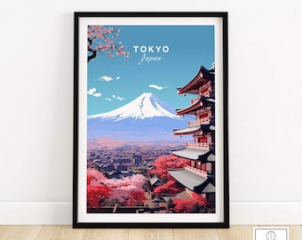 Tokyo Travel Poster | Birthday present | Wedding anniversary gift