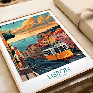 Lisbon Poster - Portugal Wall Art Print Travel Poster Home Decor Artwork Poster Gift Digital Illustration Artwork Home Art Lover Print