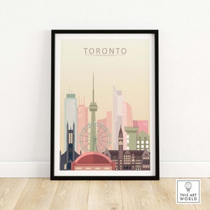 Toronto Skyline Print | Canada Wall Art Poster | Toronto Gift | Framed & Unframed Artwork