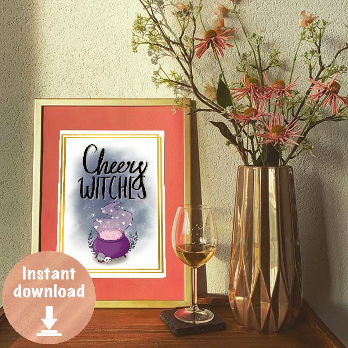 Cheers Witches Printable Sign Witchy Wall or Drink Cart - Etsy Ireland
