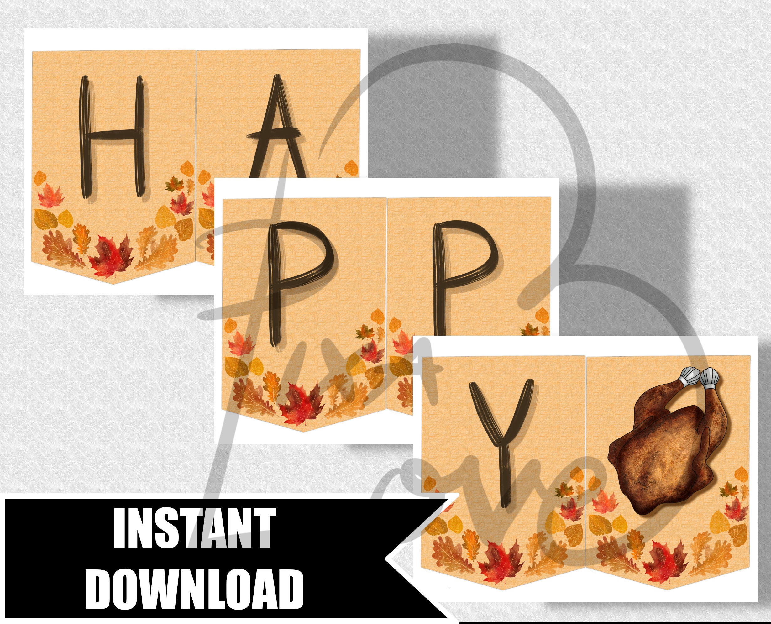 Happy Thanksgiving Printable Banner Autumn Bunting. Perfect - Etsy