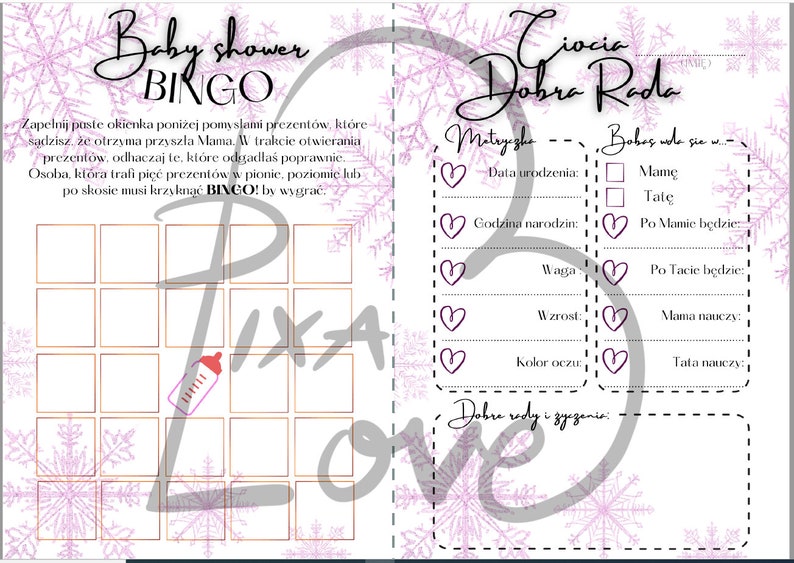 Quiz Na Baby Shower Po Polsku Printable Baby Shower Games in POLISH X10 / Zestaw Gier Na Pępkowe Po