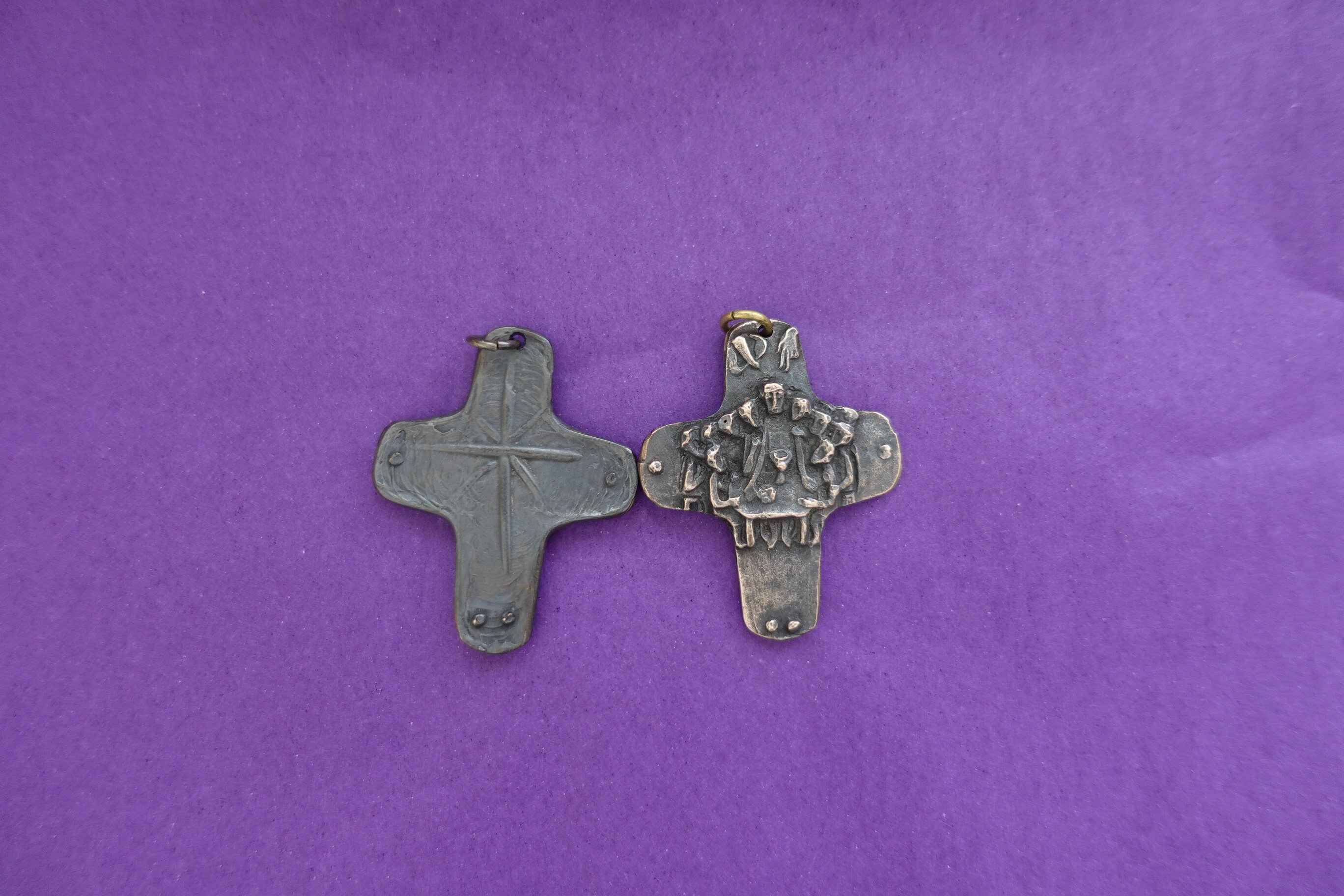 Egino Weinert 'the Last Supper' Jewelry Bronze Cross, German Catholic