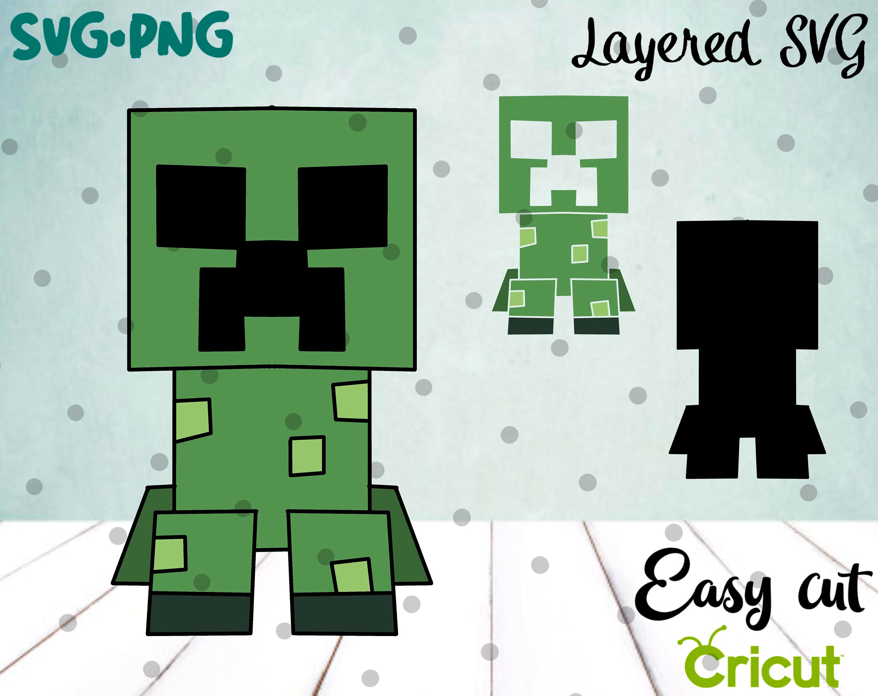 Layered SVG Creeper Cricut Silhouette Cut File Clipart | Etsy