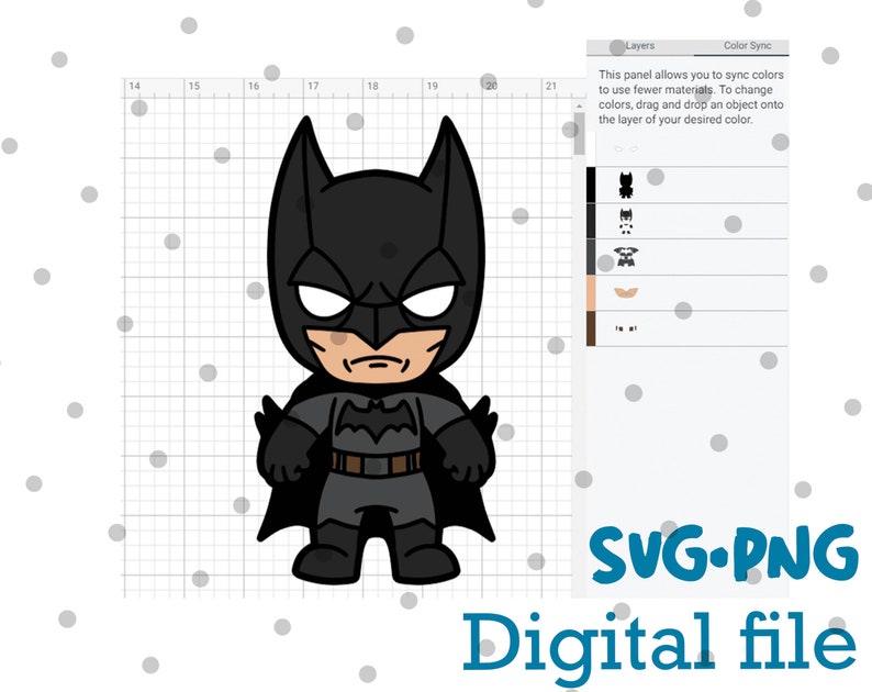 Download Chibi Batman SVG Layered Cut File Easy Cut Cricut Avengers ...