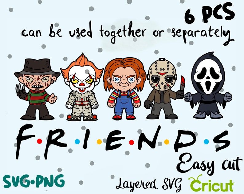 Download Horror Friends SVG Bundle Layered Cut File Easy Cut Cricut ...