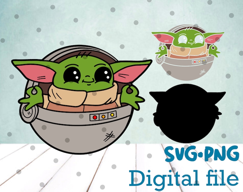 Download Baby Yoda SVG and PNG Cricut Silhouette Cut File Clipart ...