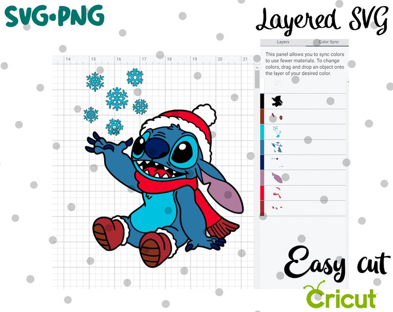 Download Layered SVG Christmas Stitch With Snowflakes Cricut | Etsy