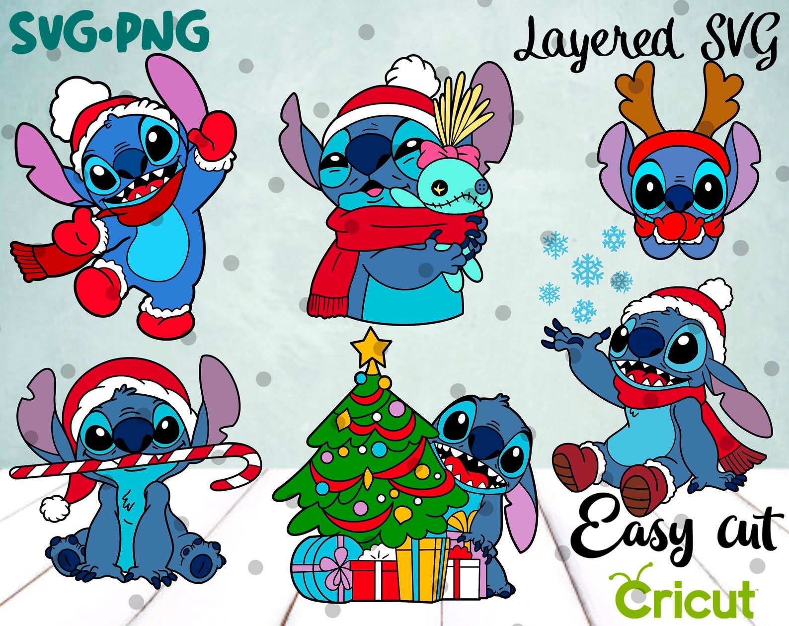 Layered SVG Christmas Cartoon Character Bundle Cricut | Etsy UK