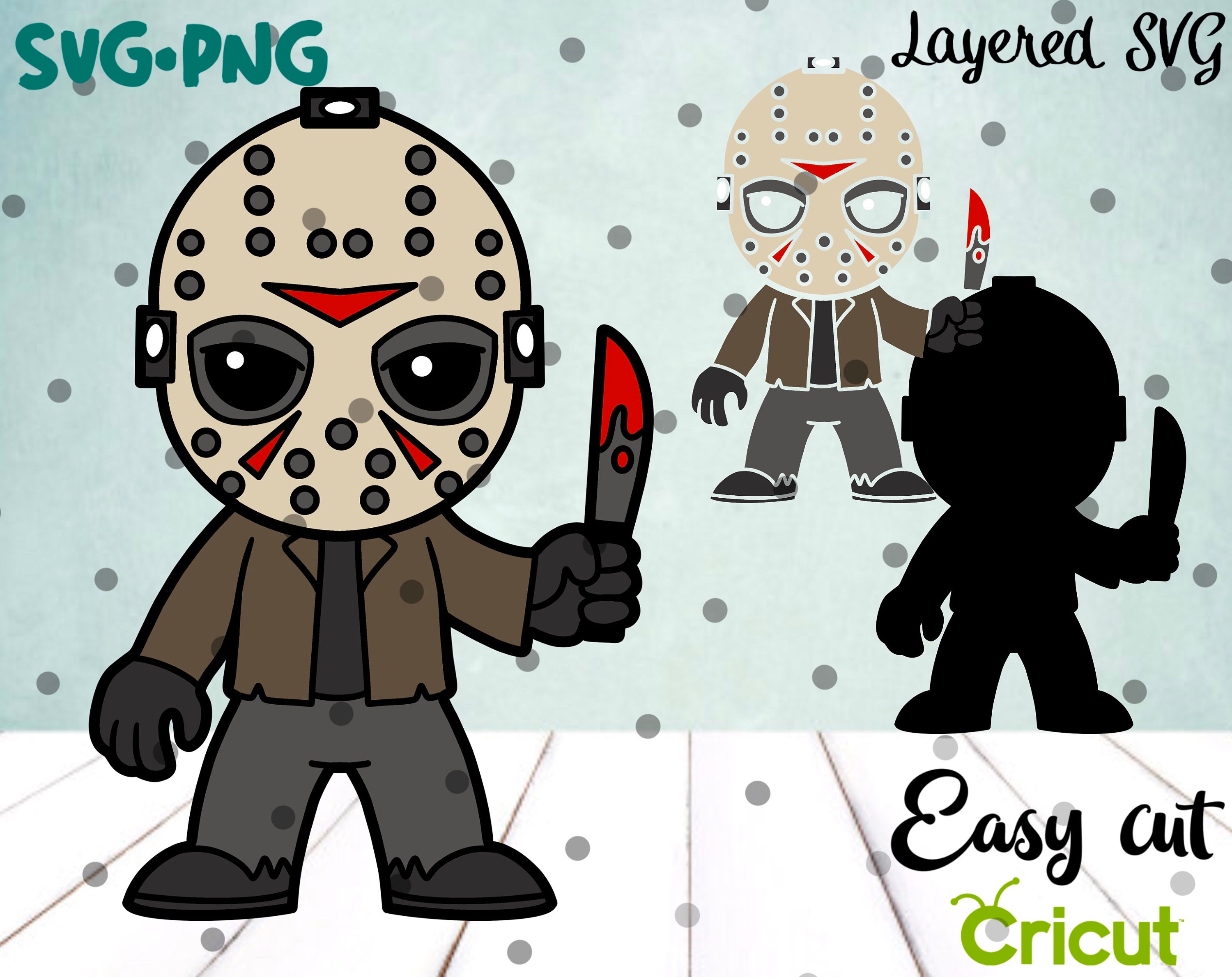 Download Chibi Jason Svg Layered Cut File Easy Cut Cricut Halloween Etsy