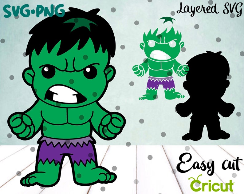 Baby Hulk SVG Layered Cut File Easy Cut Cricut Avengers ...