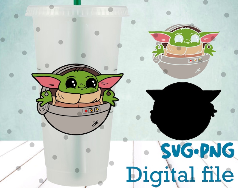 Download Baby Yoda SVG and PNG Cricut Silhouette Cut File Clipart ...