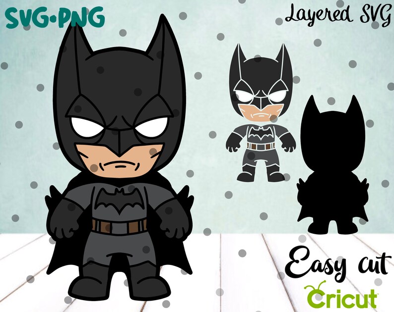 Download Chibi Batman SVG Layered Cut File Easy Cut Cricut Avengers ...