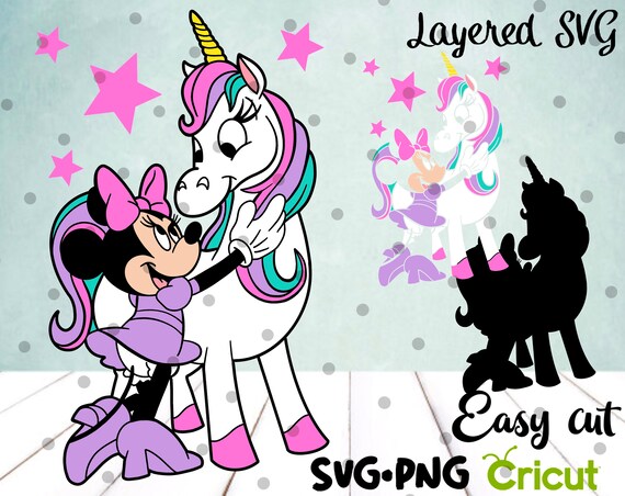 Download Layered SVG Minnie Mouse with a Unicorn Cricut Silhouette ...