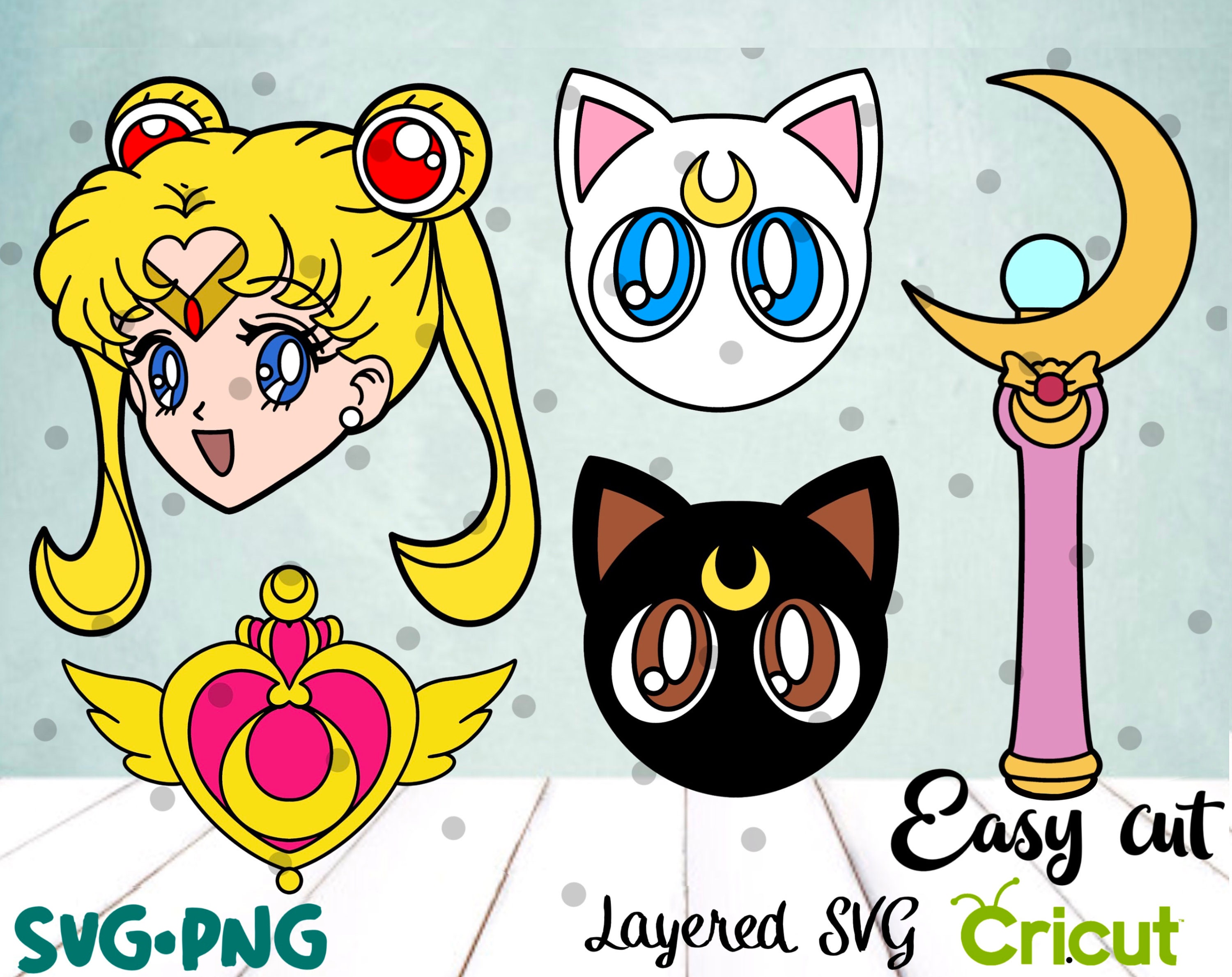 Download Layered SVG Sailor Moon Bundle Cricut Silhouette Cut File ...