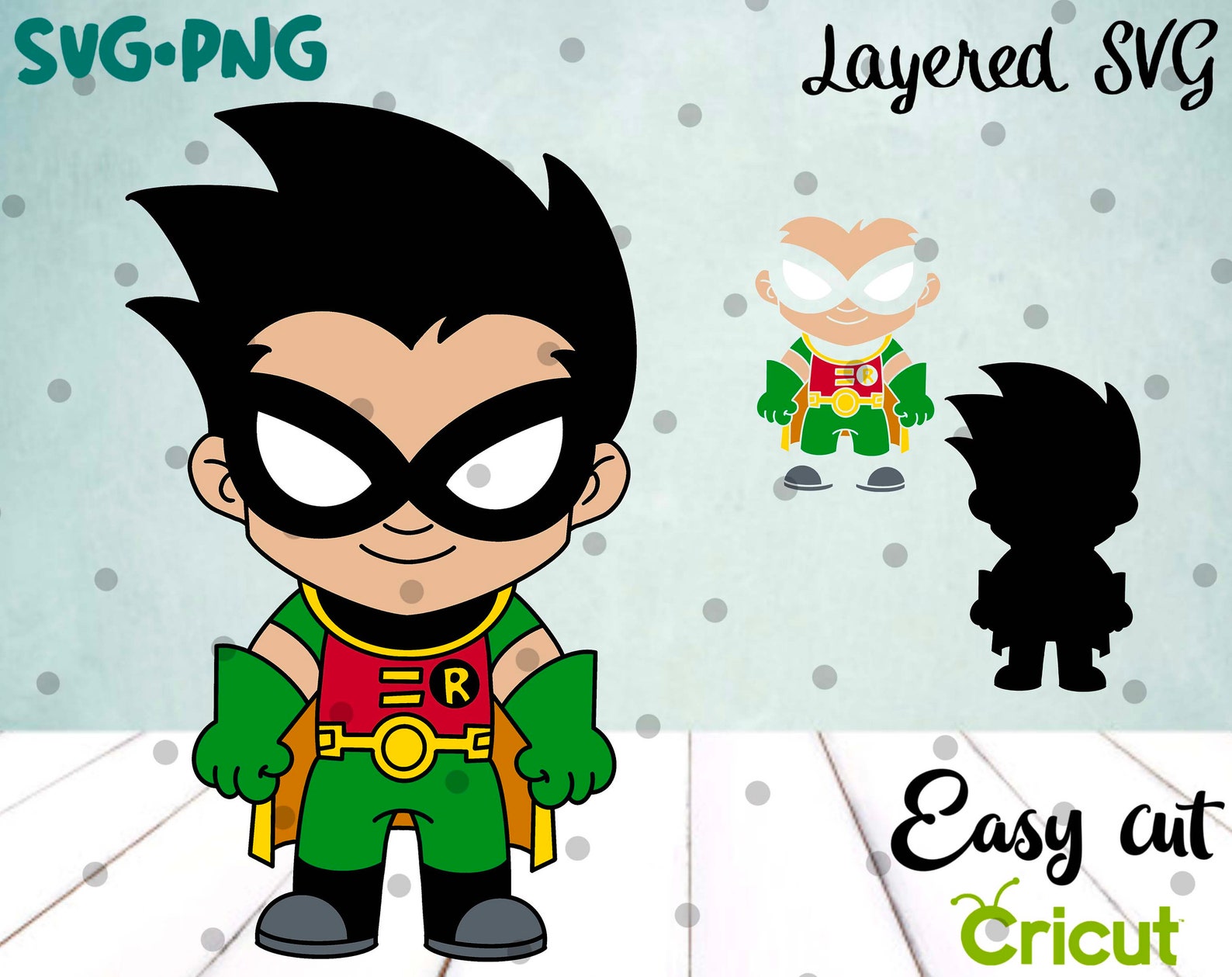 Chibi Superhero SVG Layered Cut File Easy Cut Cricut | Etsy