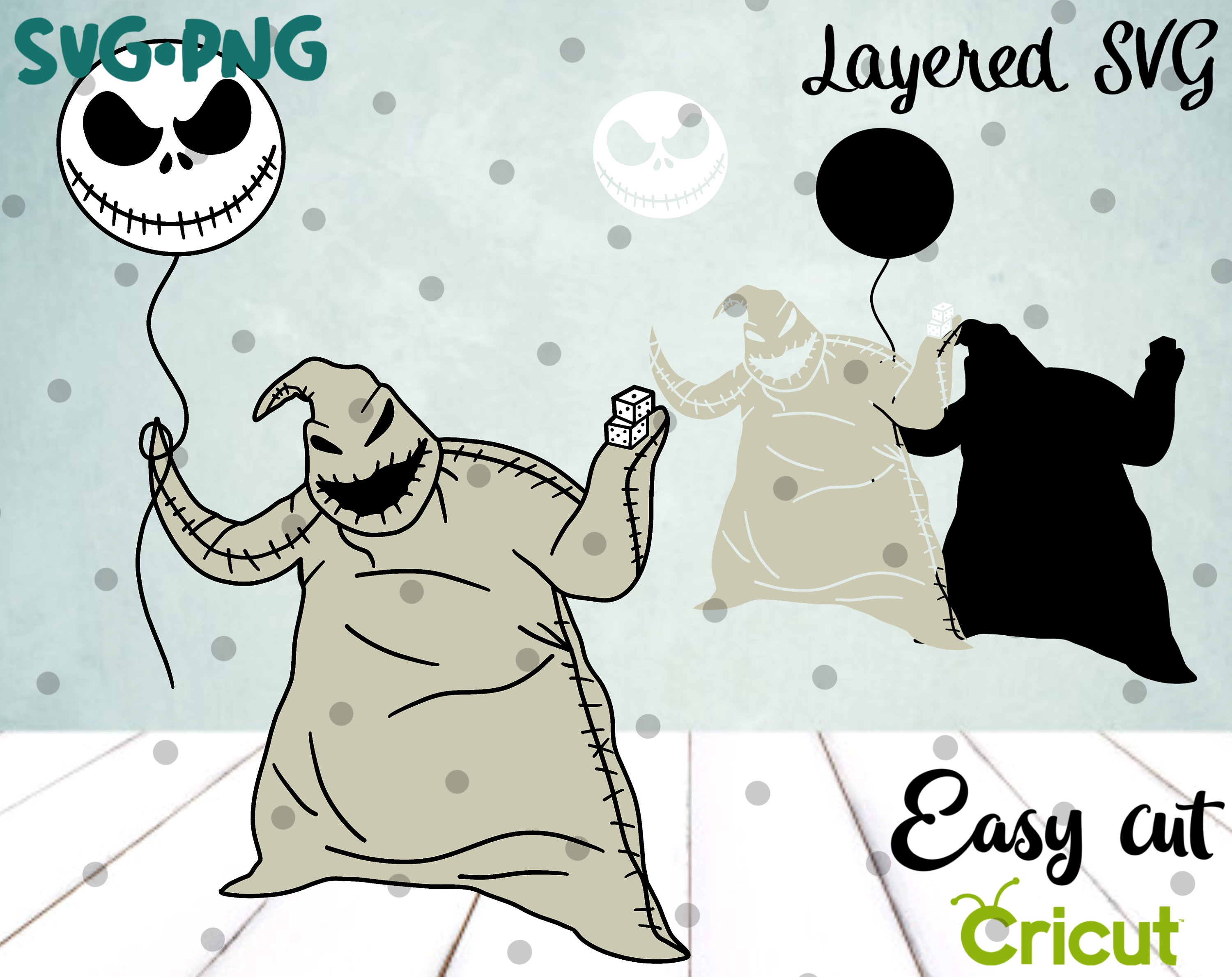 Download Layered SVG Oogie Boogie Cricut Silhouette Cut File | Etsy