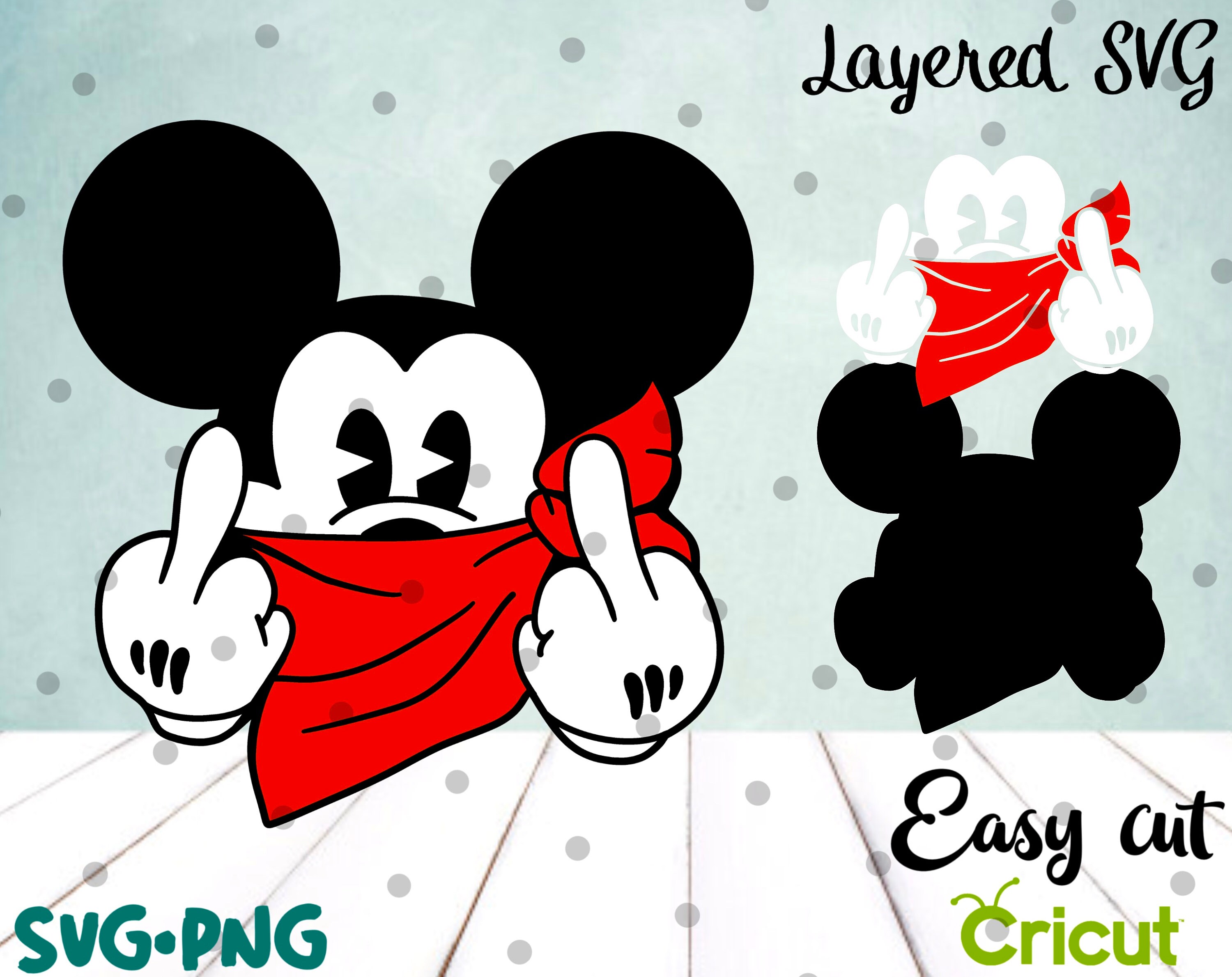 Download Layered Svg Cartoon Character Gangster Cricut Silhouette Etsy