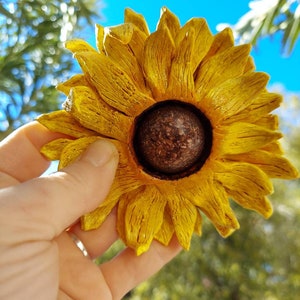Escultura de polímero personalizada con inclusión de cremación/con cenizas/hecha a mano/girasol