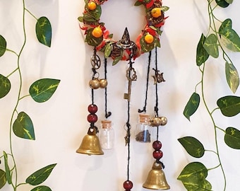 Sino de Bruxa para Proteção da Casa, Estilo Wicca, Boho, Guirlanda de Porta, Sinos Pagãos de Proteção, Decoração, Ideia para Presente