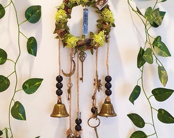 Sino de Bruxa para Proteção da Casa, Estilo Wicca, Boho, Guirlanda de Porta, Sinos Pagãos de Proteção, Decoração, Ideia para Presente