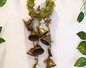 Sino de Bruxa para Proteção da Casa, Estilo Wicca, Boho, Guirlanda de Porta, Sinos de Proteção Pagãos, Decoração, Ideia de Presente, Apanhador de Sol