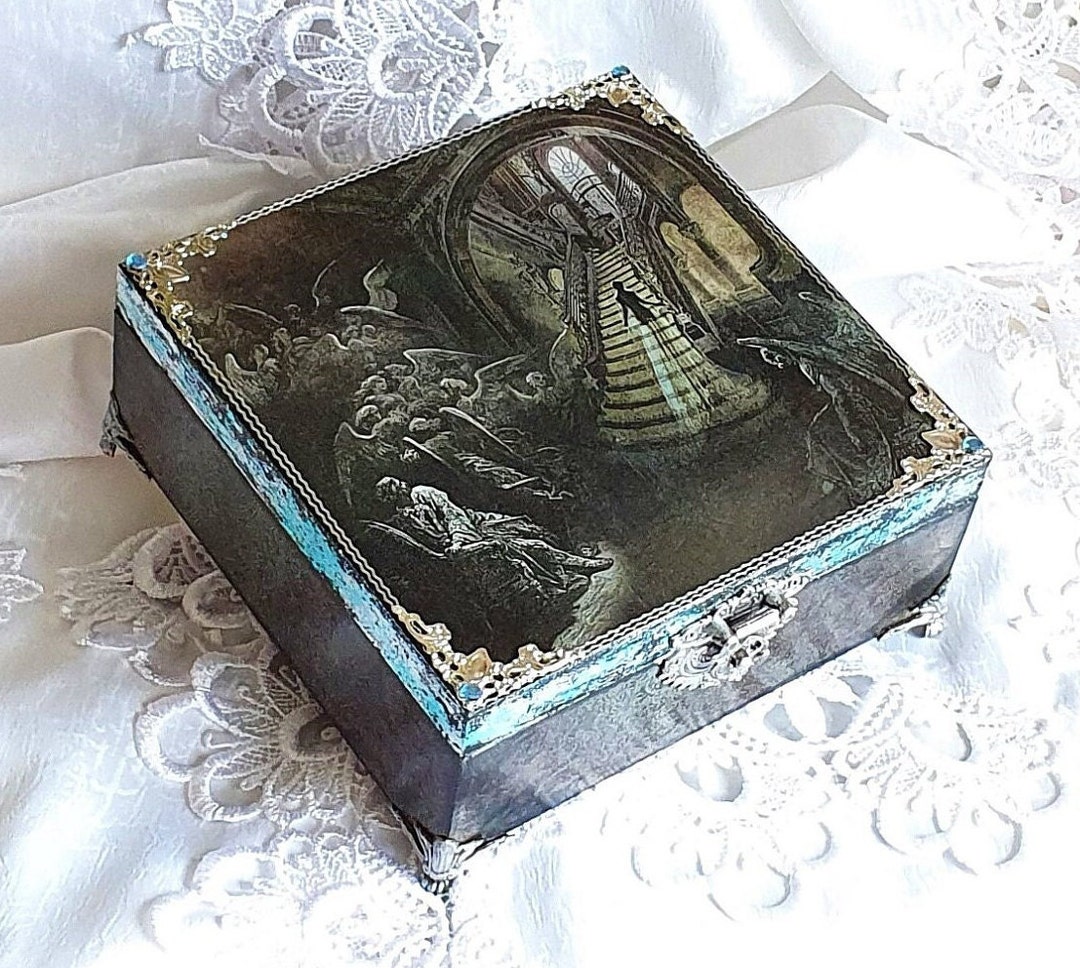 Gothic Jewelry Box, Decoupage, Wooden Box, Gift Idea, Treasure Box - Etsy